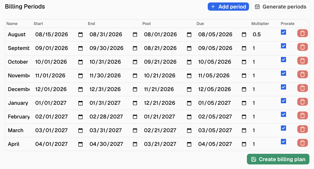 Billing Plan Example 1